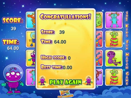 123 Kids Fun MEMO CARDS Matching Slide Puzzle Game