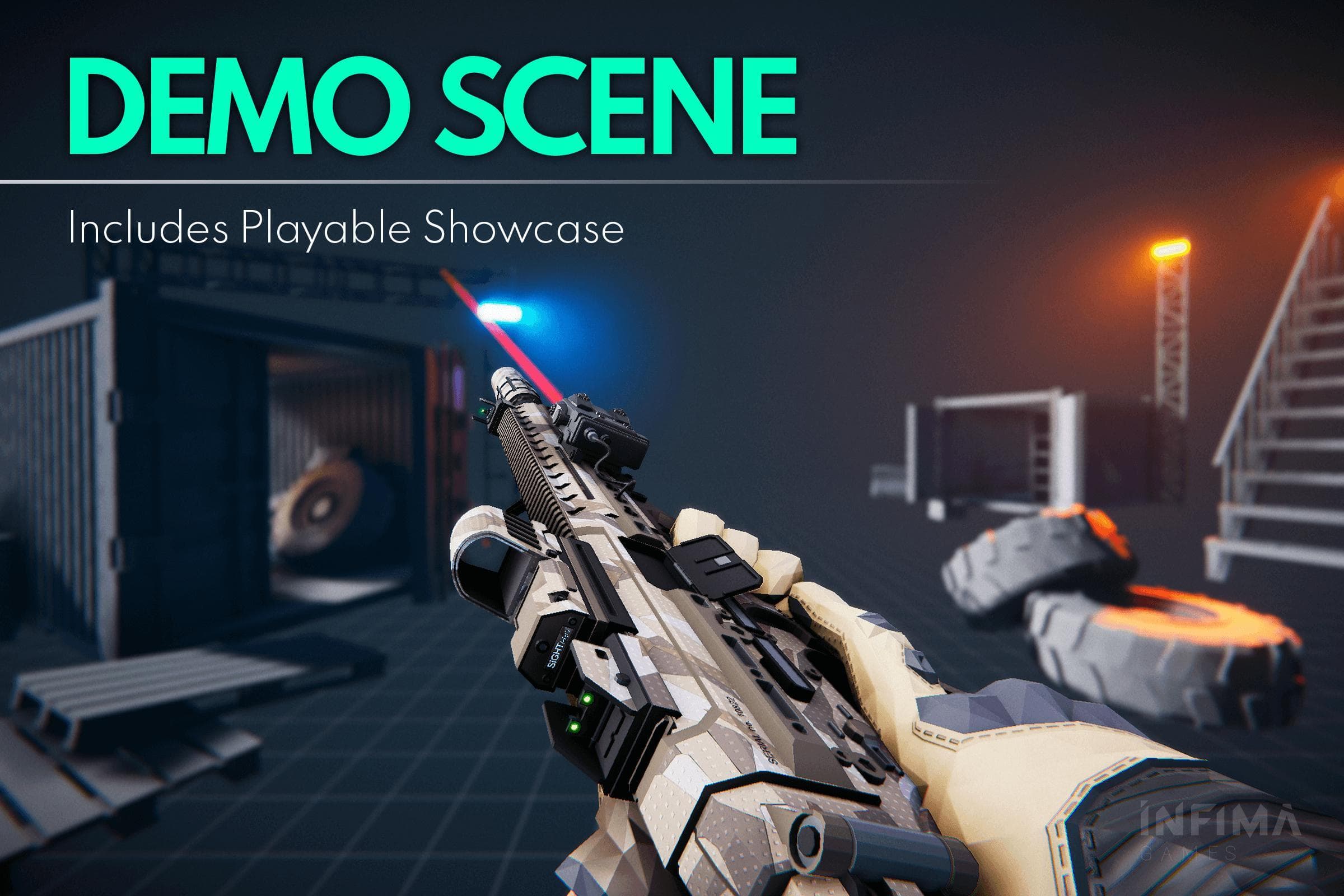 (Demo Unity) Low Poly Animated - Modern Guns Pack Showcase